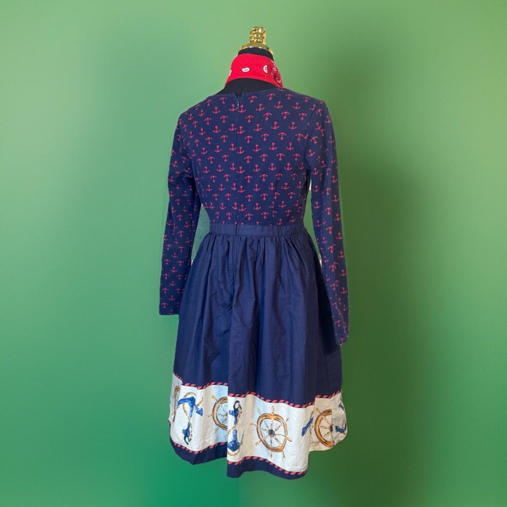 ModCloth |Anchor | Navy Blue Dress | Rockabilly | Retro Vibe | Swing Skirt - Picture 8 of 15